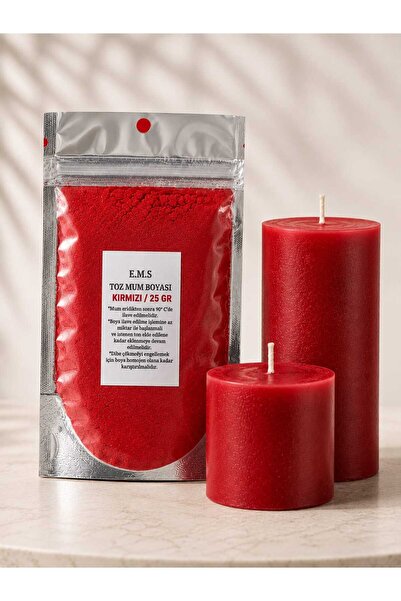E.M.S AVM 25 GR KIRMIZI TOZ MUM BOYASI SOYA,PARAFİN,BALMUMU,HİNDİSTAN CEVİZİ ...