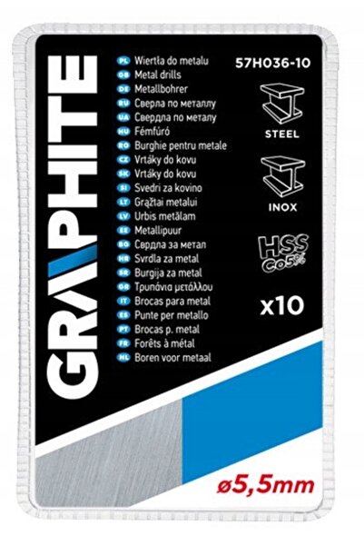 graphite Burghie pentru metal 5.5mm 10 bucăți. 57H036-10