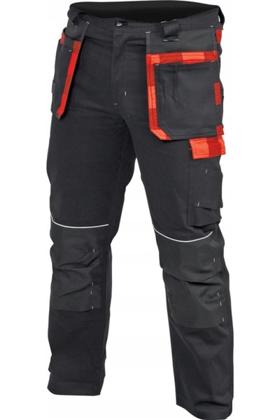 yato Pantaloni de lucru pentru șantier, din bumbac elastic, cu 14 buzunare, r...