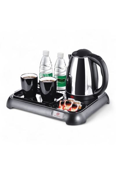 LC Hotel Serving Tray Set Integrated 1.8L Steel Electric Kettle with Large Tr...