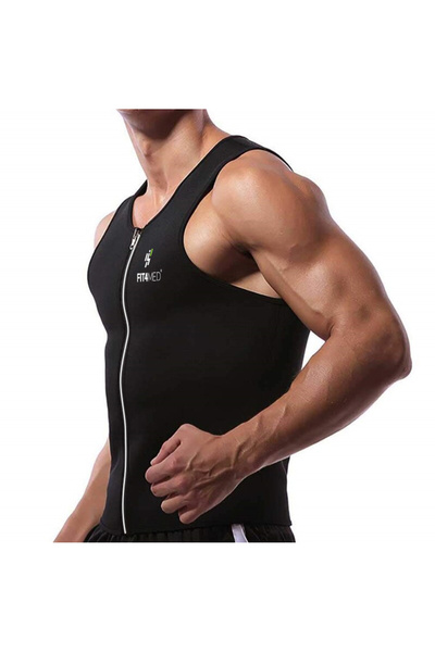Fit4Med Tricou de neopren tip saună pentru arderea caloriilor în timpul antre...