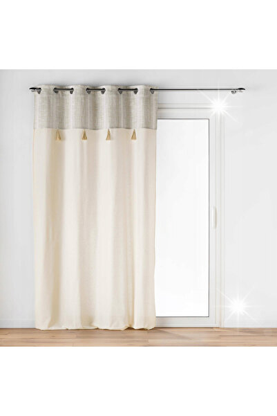 Douceur D'INTERIEUR Perdea din bumbac cu franjuri aurii ISLAND 140 X 240 CM