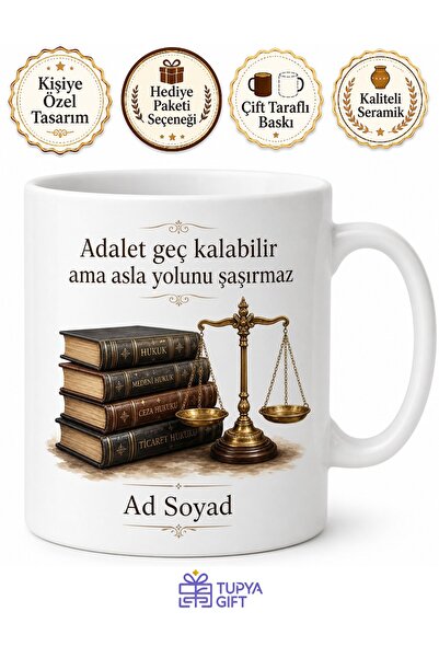 Tupya Gift Hukuk Fakültesi Öğrencisine Kalın Kitaplar Adalet Terazisi Kupa Ba...