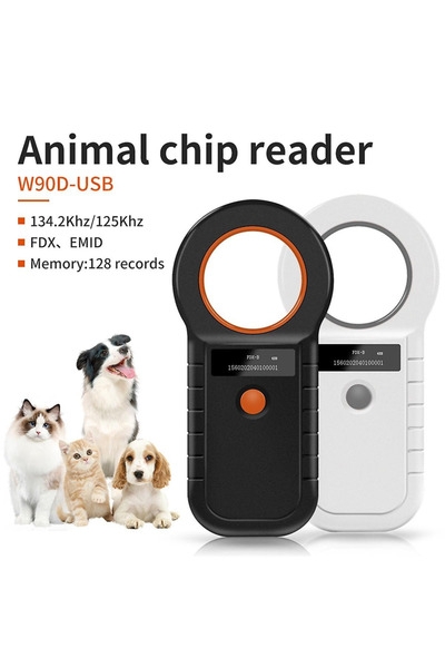 UnderShop Скенер за микрочипове на животни, RFID сканиране за идентификация, ...