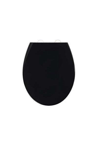 Wenko Scaun de toaletă, capac din duroplast, negru
