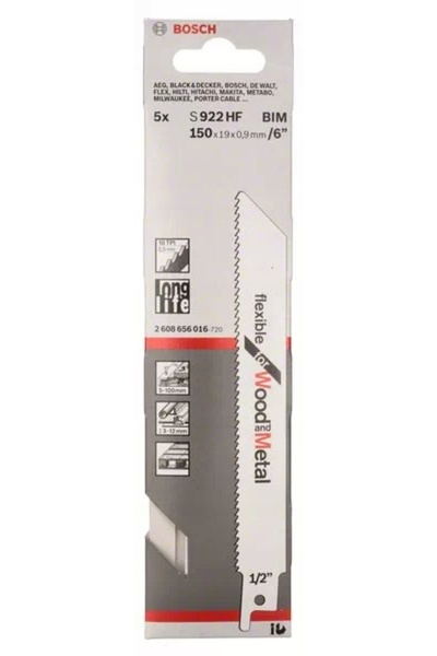 Bosch Disc abraziv 150mm 5 bucăți Lemn și Metal S922 HF