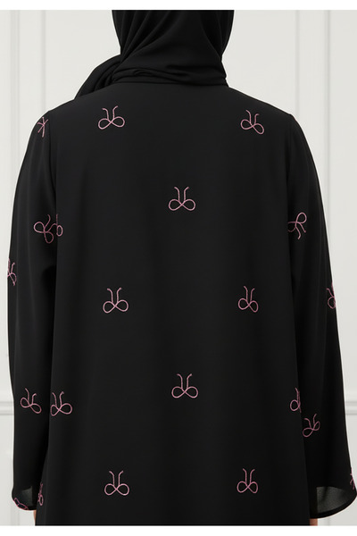Nukhbaa Classic Black with Pastel Pink accents-893