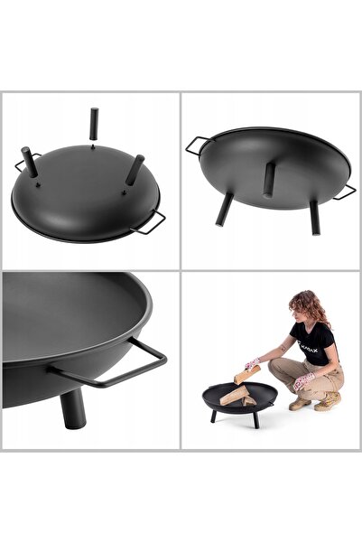 NO BRAND Vas de grădină mare, 58cm, pentru focar, grătar, oală, vas de oțel n...