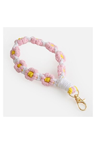 OEM Breloc cu mâner, model flori, macrame, 17 cm – accesoriu statement pentru...