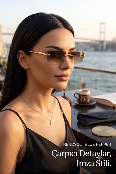 BluePepper Zigzag |   Stylish Geometric Cut Metal Framed Unisex Model Luxury ...