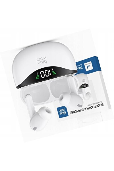 Blue Star Press Căști T60 TWS albe wireless intraauriculare pentru Samsung Ga...