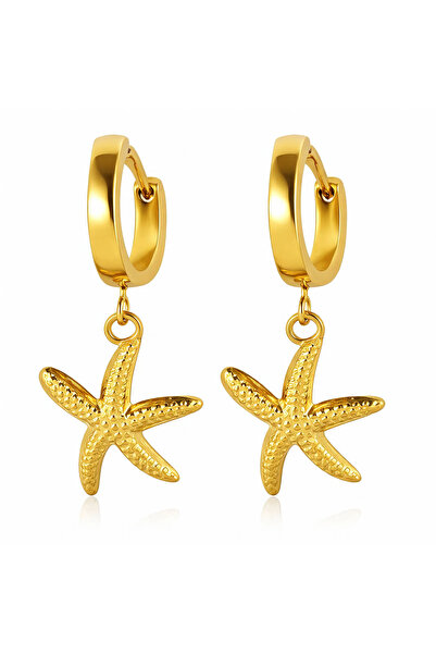 OEM Gold Starfish Charms Earrings, Stainless Steel, Sea Collection, 18K Gold ...