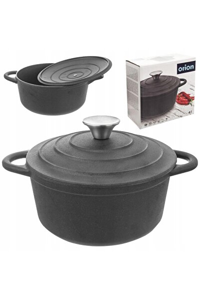 Orionis Vas de copt din fontă LITINA 4 L Diametru 23 cm Inducție Cuptor Grătar