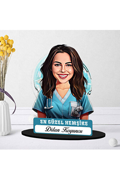 hediyemen Kişiye Özel Kadın Hemşireye Hediye Karikatürlü Biblo