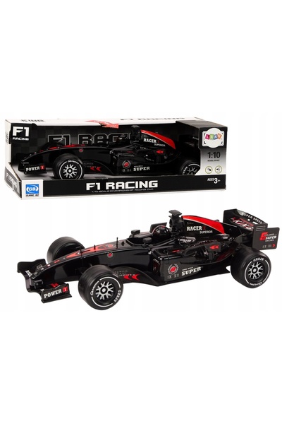 LeanToys Mașină de curse sportivă F1 cu tracțiune 1:10, neagră, cu sunete