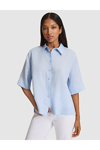 Pierre Cardin Mavi Oversize Short Sleeve Shirt 50327834-Vr249