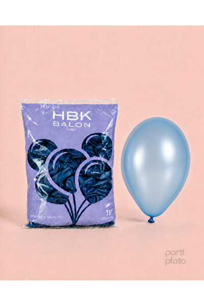 HBK Balon HBK Floresan Mavi Balon 11 İnç 100 Adet, Neon Renkli Doğum Günü UV ...