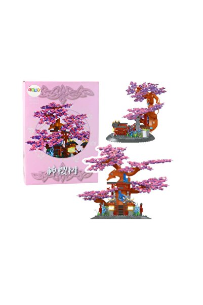 LEAN Set de construcție Copac cu flori de cireș, 29 x 33 x 25,5 cm, 1370 pies...