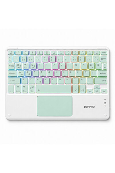 Microcase Touchpad RGB Tablet ve Telefonlar için Türkçe Bluetooth Klavye- AL5890