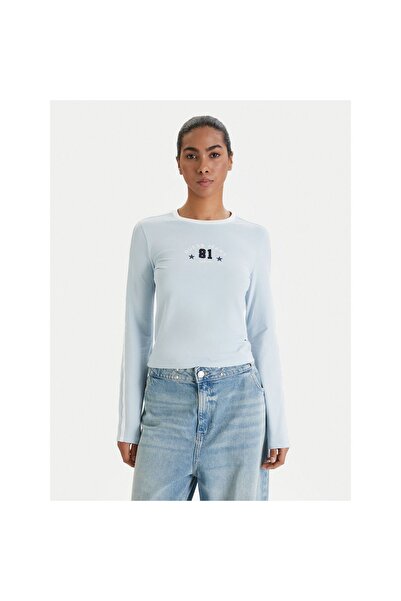 Guess Jeans Γυναικεία Μπλούζα W6RI17J1314 Μπλε