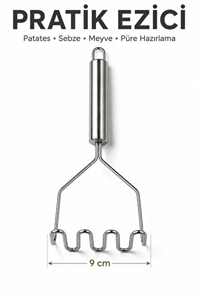 ByKurt Potato Masher Stainless Steel Vegetable Fruit Puree Apparatus 9 cm