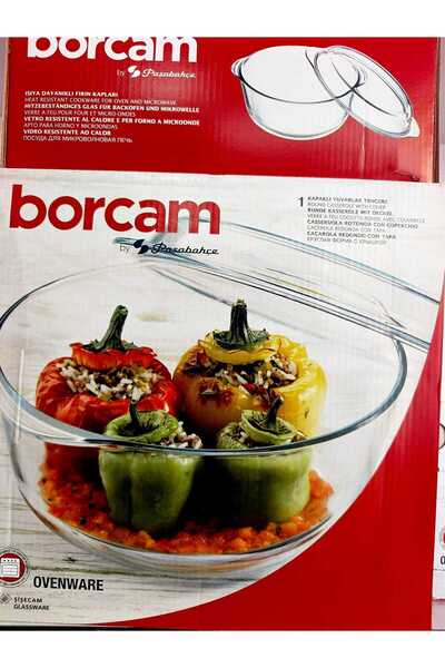 Paşabahçe GÜLMEN KRİSTAL 59013 YUVARLAK CAM KAPAKLI BORCAM BÜYÜK BOY 3150CC O...