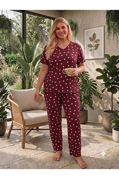 Asel Large Size Short Sleeve Cotton Ultrasoft Lycra Capri Pajama Set
