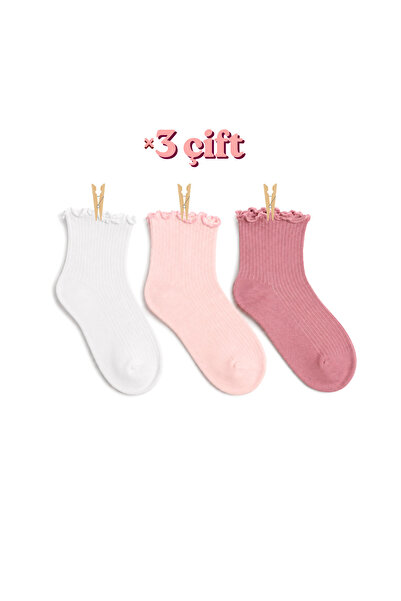 CARNAVAL SOCKS Curly Ruffle Women's Socks Set of 3 / Candy Set