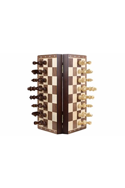 Sunrise Chess & Games Traditional Chess Top Bottom Set Walnut Magnetic Insert...