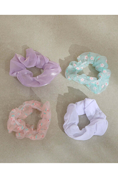 REDTAG Girls Assorted Scrunchie 4 Piece