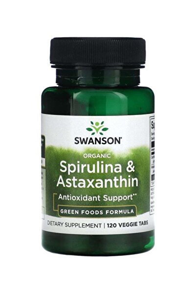 SWANSON Organic Spirulina & Astaxanthin 120 Veggie Tabs