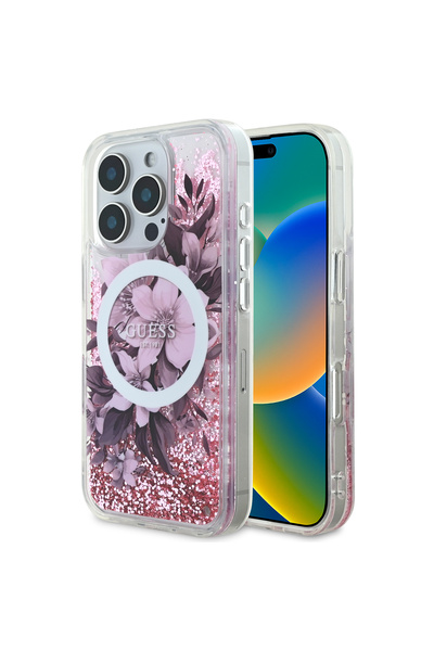 OEM Guess Magsafe “Liquid Glitter Flower" Hard Case Θήκη προστασίας από σκληρ...