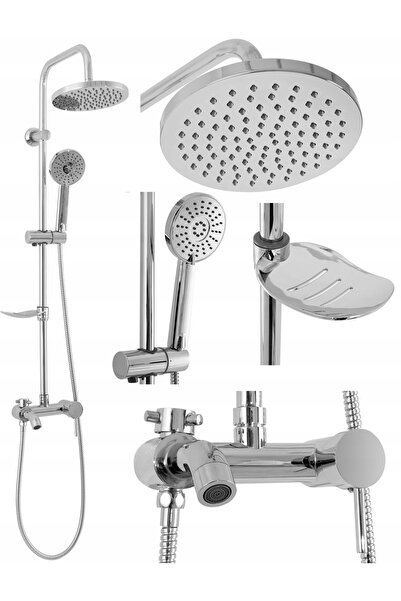 NO BRAND Set de duș suspendat REA Luis REA-P7007 Crom cu pluviometru