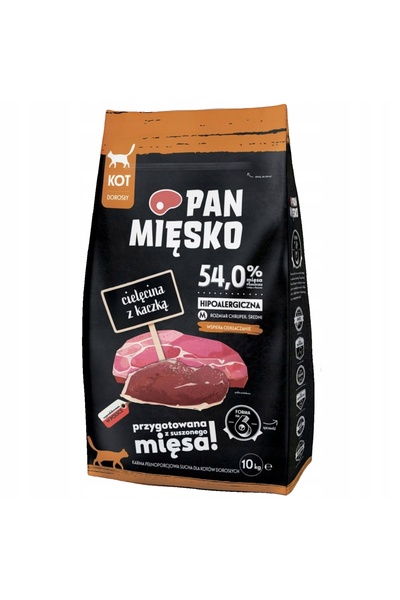 NO BRAND Hrana pentru pisici PAN MIĘSKO Carne de vită cu rață 10 kg