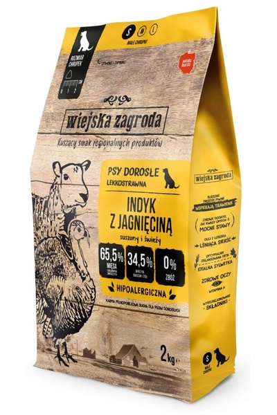 NO BRAND Hrana pentru caini RURAL GARDEN Curcan cu carnea de miel S 2 kg