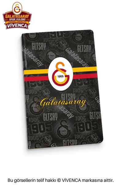 Galatasaray New Season Licensed Hard Cardboard Cover Lined Notepad Notebook with Vivenca 3 Pieces