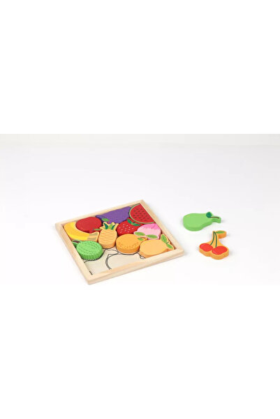 MomKi Puzzle Din Lemn Cu Fructe, 12 Piese