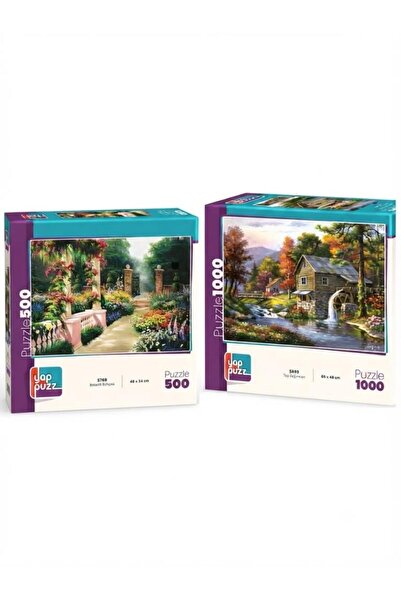 Tıfıl Toys Stone Mill and Botanical Garden Double Set - 1000 + 500 Piece Doub...