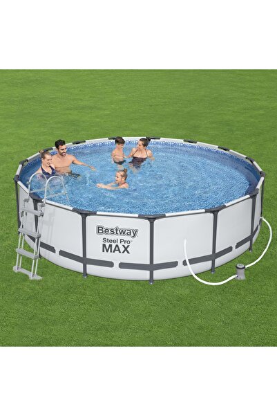 BESTWAY Steel Pro MAX Prefabrik Yer Üstü Gölgelikli Yuvarlak Havuz Seti 457cm...