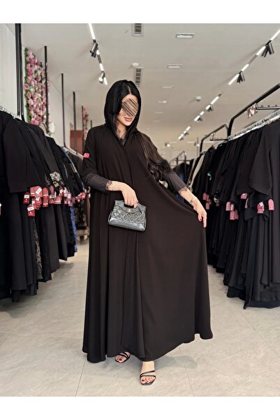 dar laha abaya Abaya D5000 - Double Cloche with Royal Crepe Fabric, Stretch S...