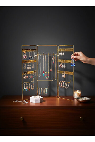 EVSTYLE Metal Foldable Jewelry Hanger -Gold