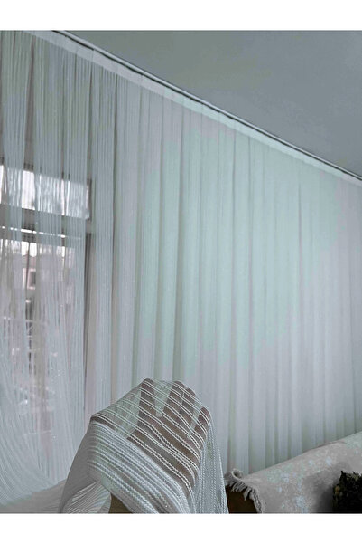Storlant Luxury Double Pasta Tulle Curtain - Heavy Weight 1/3 Dense Pleated Non-Iron Draped Tulle Curtain