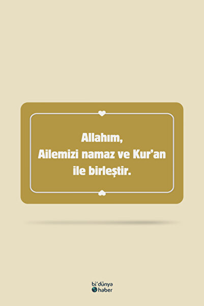Bi Dünya Haber Allahım, Ailemizi Namaz Ve Kur'an İle Birleştir Temalı Buzdola...