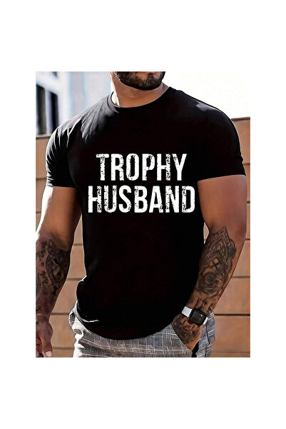 799 Trophy Husband T-Shirt Men| Funny Statement Tee, Casual Wear, White, Brea...
