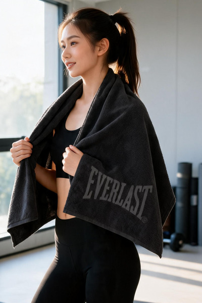 EVERLAST Logo Anthracite 70X150 cm Towel Au0016-333 100% Cotton Sports Towel ...