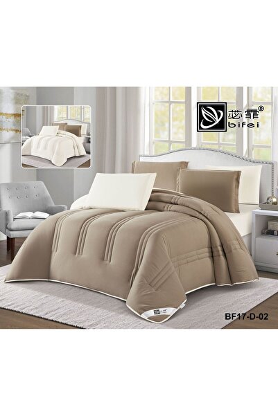 BIET ALMAFROSHAT 6-Piece Double-Sided Plain Quilted Bedspread Set with a Bed ...