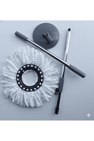 Silgech 360° Döner Başlıklı Mop Mikrofiber Kumaşlı Uzatılabilir Sopalı Temizl...