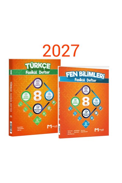Mozaik Yayınları 8. Sınıf Türkçe ve Fen Bilimleri Fasikül Defter 2'li Set YENİ