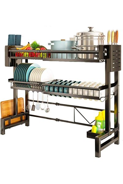 Generic Over Sink Dish Drying Rack, 2 Tier Large Capacity Expandable Multifun...