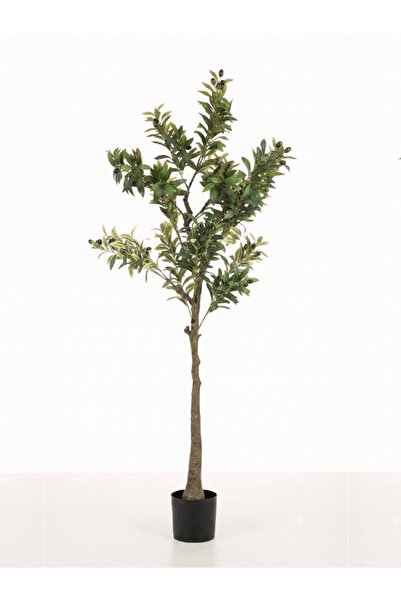 Yallabena 150cm Artificial Olive Tree Potted Plant with Black Base and Slim T...
